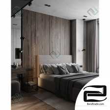Gray wood bedroom