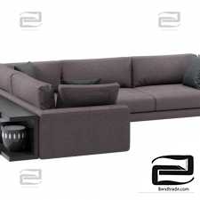 Italian large corner sofa Argo by MisuraEmme with side table