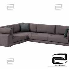 Italian large corner sofa Argo by MisuraEmme with side table