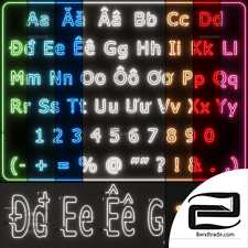 Neon Light Lamp 05 - Vietnamese Alphabet