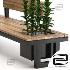 Urban Furniture Bench With Plants 02
