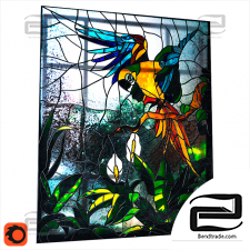Stained Glass Glass Parrot
