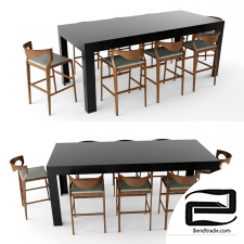 Table and chairs 3D Model id 11701