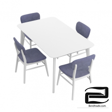 Table and chairs 3D Model id 11704