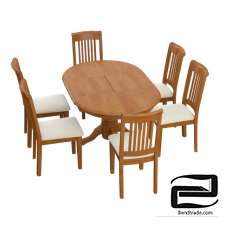 Table with chairs 3D Model id 11703