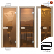 Glass door for sauna Sauna wood