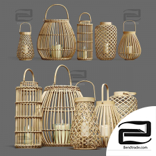 Decorative candlesticks made of bamboo