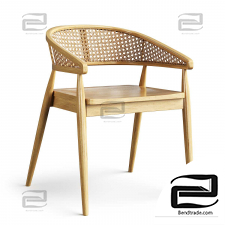 Rattan wood stool