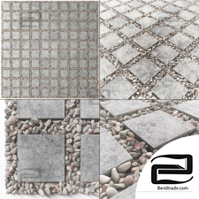 Tile square pebble  low 2 n3