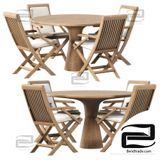 Wooden table and chairs by Alesso
