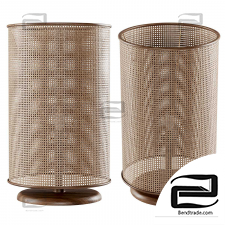Wooden rattan table lamp
