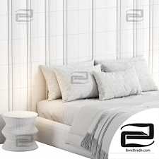 Medburn Wide Headboard Panel Stripe Bed