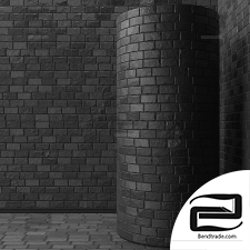 Black brick stone