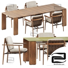 Trio Dining Chair and Drake table by Minotti