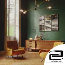 Living room 3d scene Cinema4d
