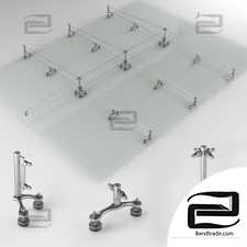 Facade glazing spider system windows