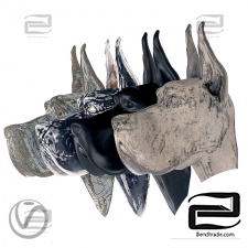 Sculptures Sculptures Dog head 3
