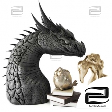 Decorative set Decor set Dragon sculpture