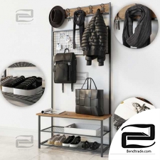 Hallway Industrial Shoe Rack Bench