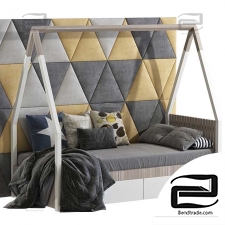 Baby bed bed in the form of a house