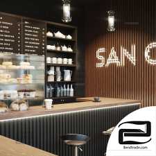 Black and White Cafe 2017 3D Scene