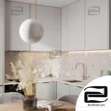Studio bright 3D scene interior