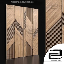 Wooden panels with planks