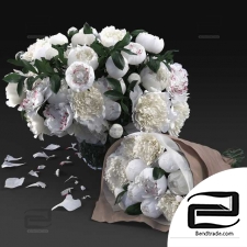 White peonies