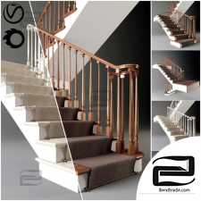 Classic staircase with carpet