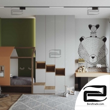 Scandinavian Children's room 3d scene interior
