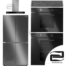 A set of Samsung kitchen appliances 