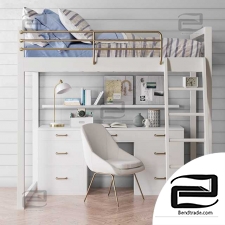 Waverly loft desk bed set by Pottery Barn