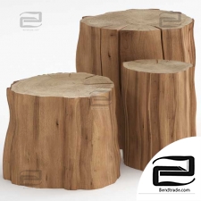 Coffee tables made of stumps