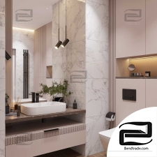 bright bathroom 3d scene interior