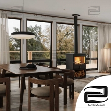 house in USA 3d scene interior