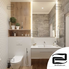 Bathroom 3d scene interior 