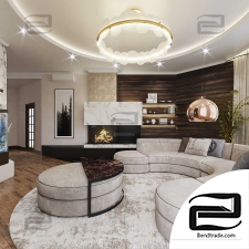 living room 3d scene interior 