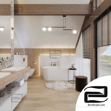 Bathroom 3d scene interior interior