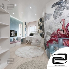 children's room 3d scene interior interior 