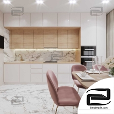 kitchen - living room 3d scene interior interior 