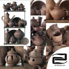 Dishes clay rack n11 / Clay tableware rack