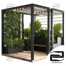 Landscape Furniture with Pergola and Roof garden