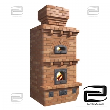 Brick fireplace