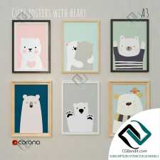 Baguettes Baguettes Posters in the nursery with bears