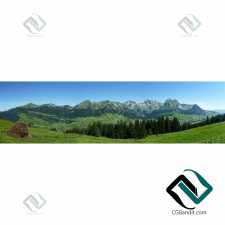 Mountain landscape, background, panoramic image