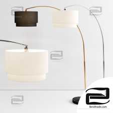 Crate & Barrel Meryl Arc Brass Floor Lamps