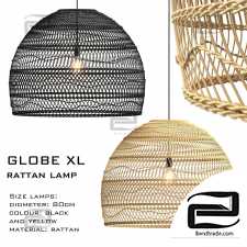 Hanging lamp Wicker globe xl