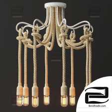 Hanging Lamp Loft Rope Light White