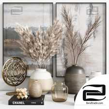 Decorative Pampa Grass Vase Set