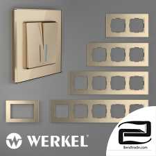 Glass frames for sockets and switches Werkel Favorit (champagne)